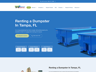 Dumpster Service Landing Page Design branding landing page landing page design saas ui ux design service based platform ui design ui ux design