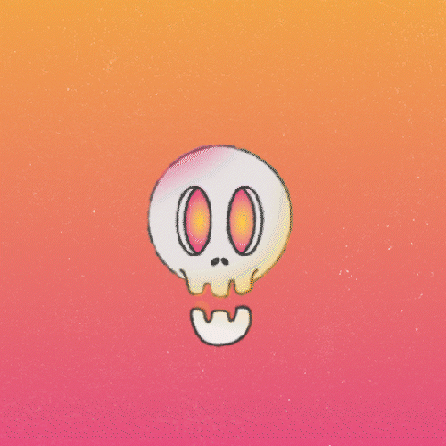 Fire Breathing Skull animated fire animation atypical cartoon fire glow gradients illustration loop motion graphics skull