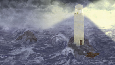 Storm at sea ambiance background digital painting illustration photoshop