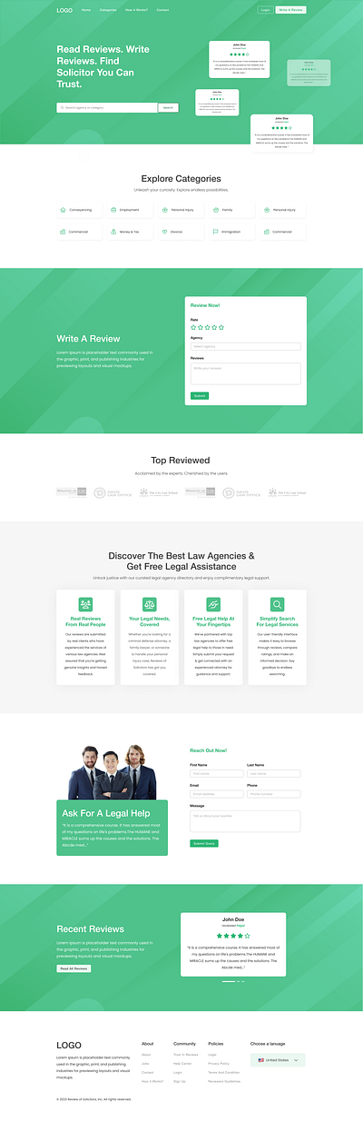 Law Firms Review Website Landing Page Design branding eccomerce ui design ecommerce landing page landing page landing page design ui ui ux design
