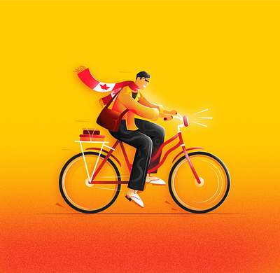 Illustration for Travel Agency bike canada design flat illustration illustrator minimal travel vector