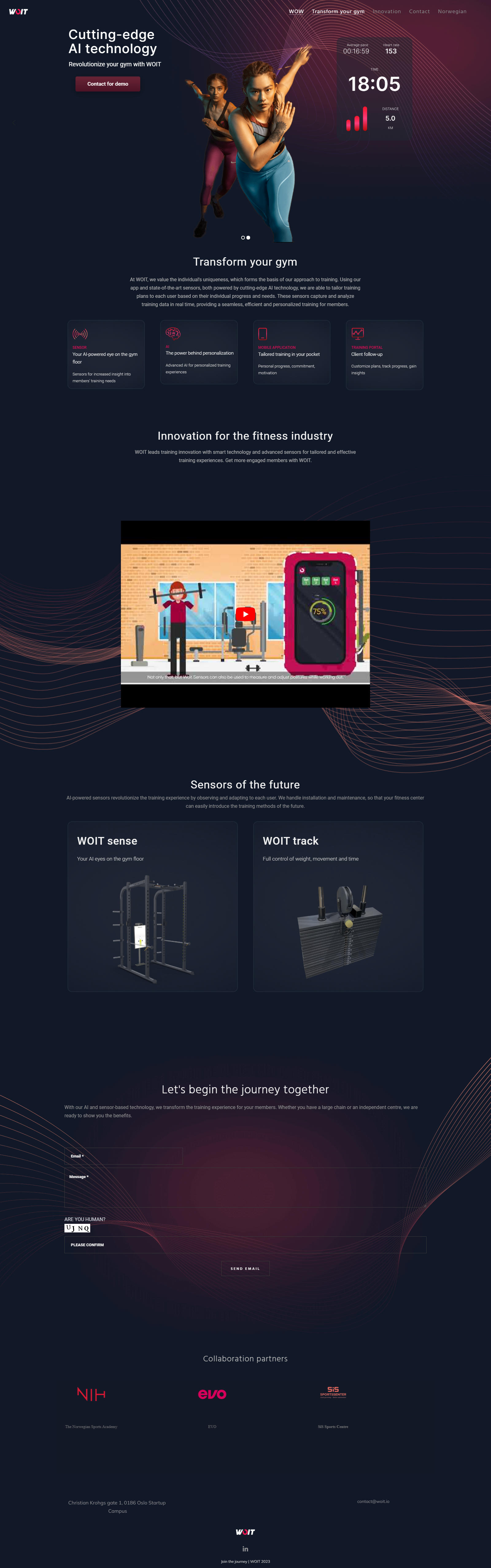WOIT a GYM training AI website design ui website website design wordpress website