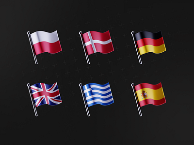 3D Flags - Europe Set 3d 3d icons countries figma flags icons icons pack pack ui