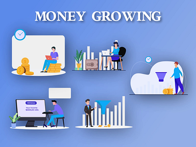 Money Growing Animation Pack 2d animation after effect animation bitcoin business cryptocurrency entrepreneur finance financialfreedom growing illustration investing investment marketing money money growing motion graphics success suraiya yasmin mili wealth