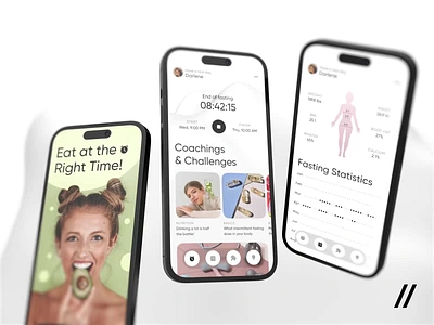 Intermittent Fasting Tracker Mobile iOS App android animation app app design app interaction dashboard design diet habit health ios mobile mobile app mobile ui motion online track tracker ui ux
