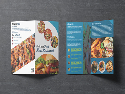 Restaurant Bi-Fold Brochure Design bi fold bi fold brochure business design graphic design minimal ist print restaurant bi fold restaurent bi fold brochure