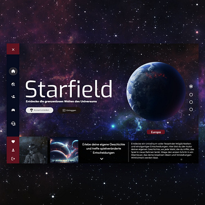 Starfield Header - Hero design gaming header hero homepage inspiration landingpage onepage ui ux webdesign
