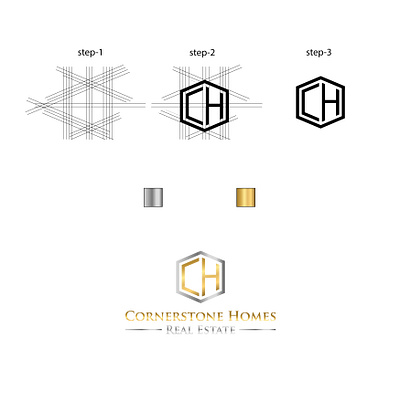 Cornerstone Homes Real Estate Logo Design branding design graphic design icon illustration logo minimal ui ux vector