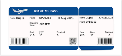 #DailyUI, 24 Days, Boarding Pass UI boarding pass ui