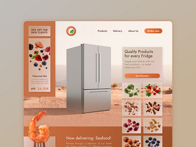 Foodlocker branding food graphic design homepage supplier ui