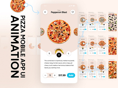 Pizza Mobile App UI Animation (Figma) animation figma mobile ui pizza app ui