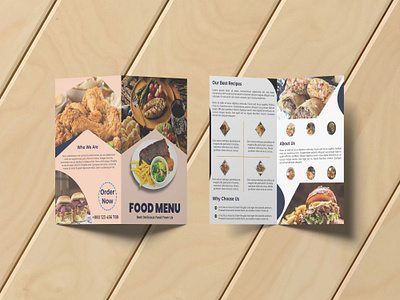 Bi-Fold Restaurant Brochure Design bi fold brochure design business design graphic design minimal ist print restaurant restaurant bi fold restaurant bi fold brochure