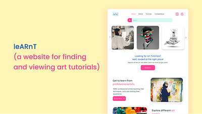 Case Study- leARnT(a website for finding art tutorials) app appdesign branding design ui uiux uiuxcasestudy ux uxcasestudy