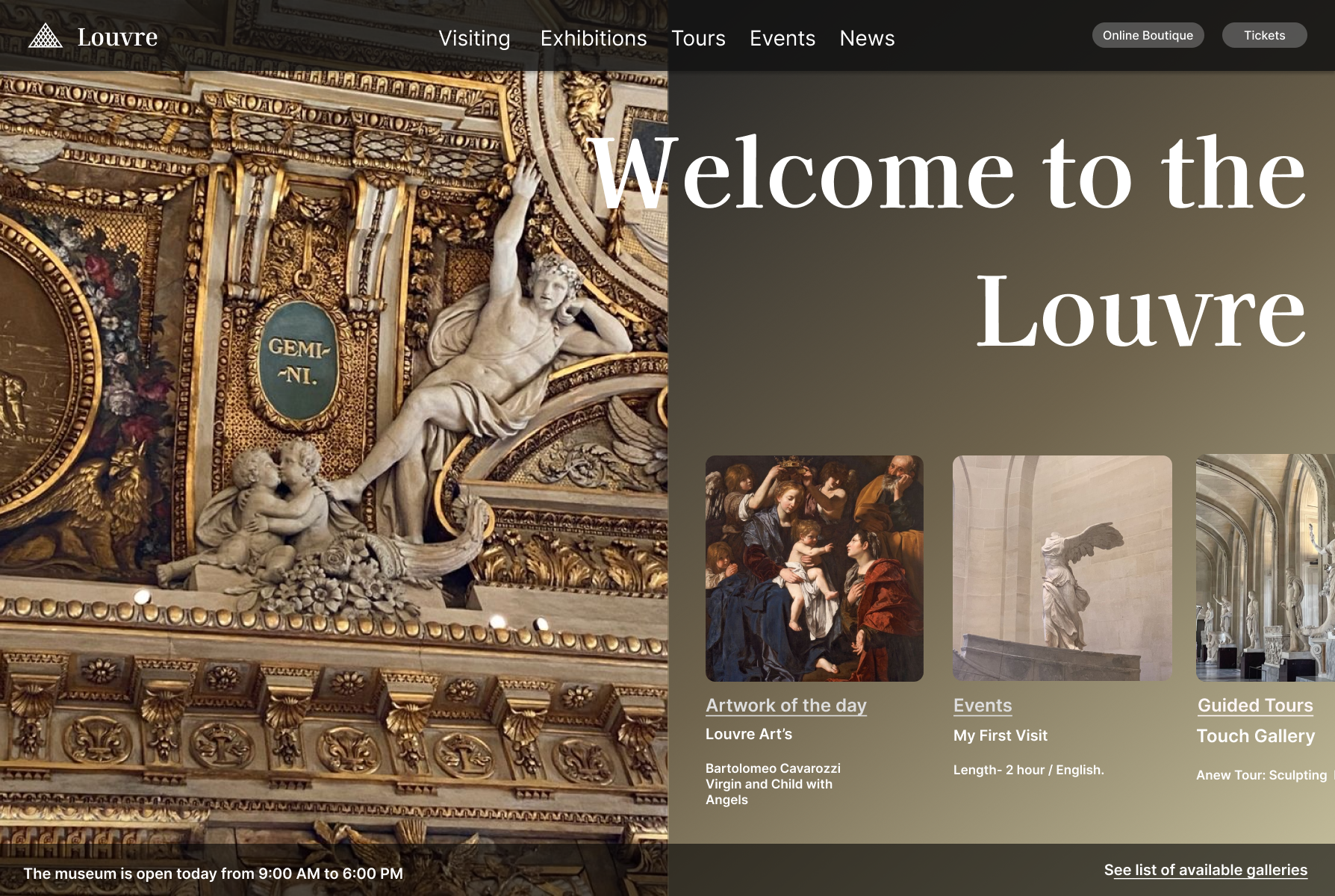 The Louvre Museum Concept design ui ux