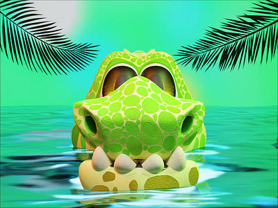 Crocodile 3d animation blender croco crocodile fish water