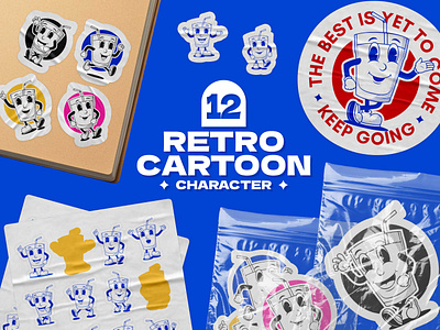 Retro Cartoon Character Collection 50s 60s branding cartoon collection classic character colorful cute mascot debut design graphic design happy mascot illustration logo mascot retro cartoon retro character retro design