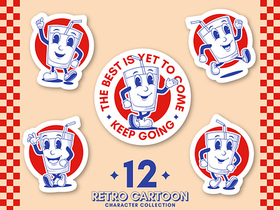 Retro Cartoon Character Collection 50s 60s branding cartoon collection classic character colorful cute mascot debut design graphic design happy mascot illustration logo mascot retro cartoon retro character retro design