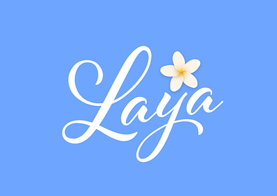 Laya Logo. branding calligraphy design esoteric feminine flower graphic design healing illustration lettering logotype vector