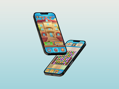 UI Design for Match Three Mobile Game graphic design match three mobile game ui ui