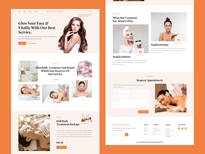 Beauty Treatment Website Landing Page beauty beauty tretment beauty website landing page branding design figma graphic design illustration landing page new landing page skin care ui ux vector web design website website landing page