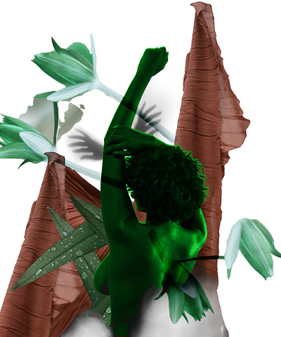 greenery art collage collage art collage maker collageart collages digitalart flower green woman