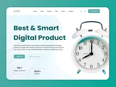 Smart Watch - Hero Section ! Website Landing Page Design 3d apple watch design branding creativepeoples dark theme design electronics device header luxury watch online shop smart watch smart world texture ui ux watch design watch landing page web design website