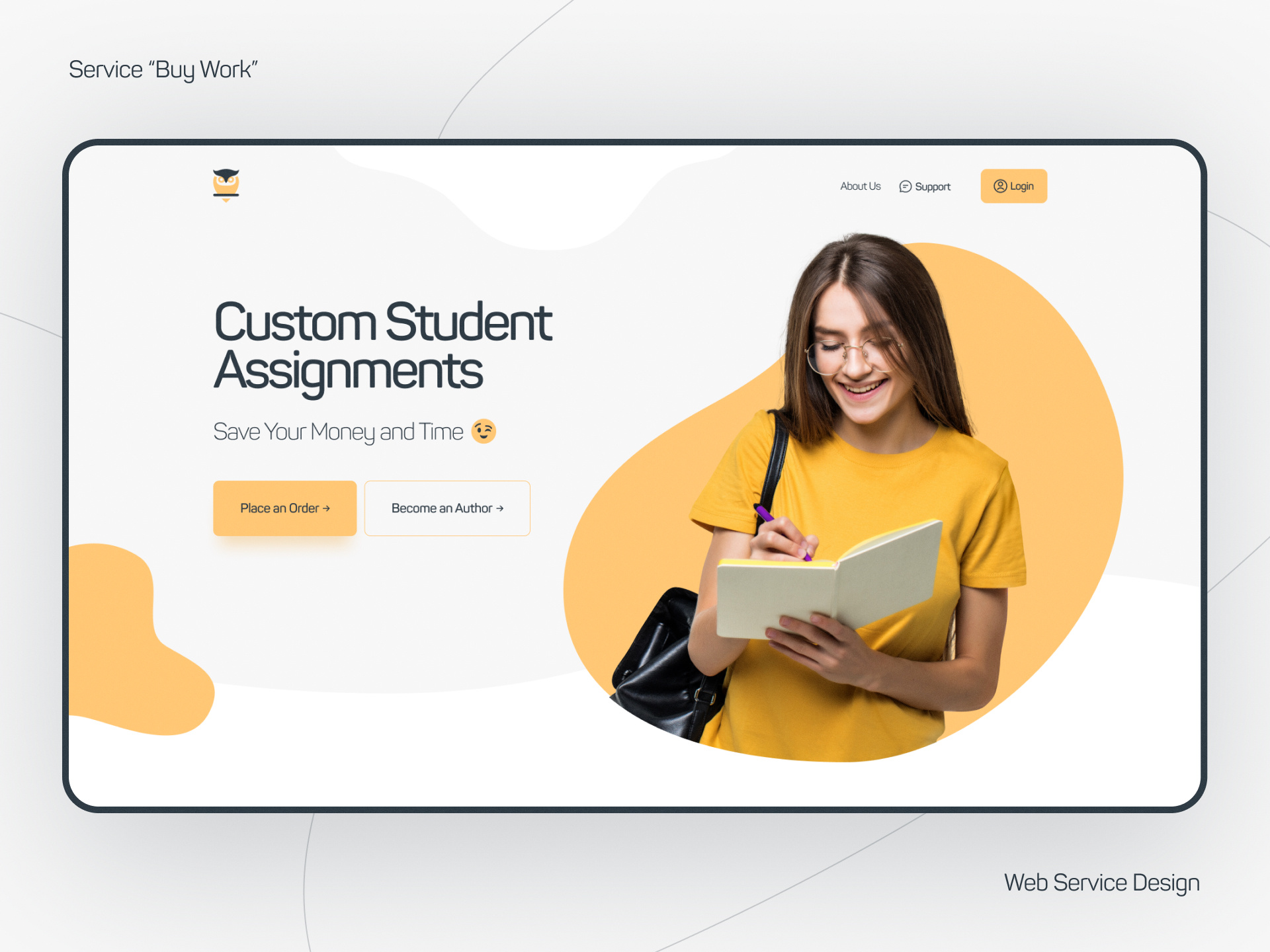 Web Service Design "Buy Work" 3d courseworkapp courseworkdesign design designforlearning digitalstudymaterials educationaldesign eduservicedesign landingpage learningexperience learningjourney learningwebsitedesign onlinelearning studyappdesign studyplatform ui ux visuallearning webappdesign webdesign