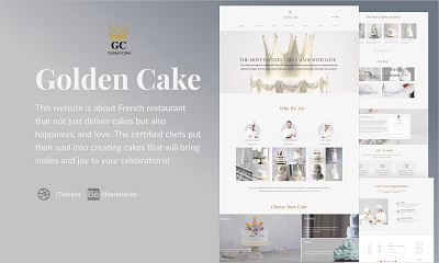 GOLDEN CAKE anniversary birthday cakes careers chefs concept cooking design designer education events gold portfolio top ui webdesign website wedding weddingcakes white