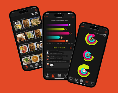biteCHECK - a nutri-fit app for beginners app apple beginner dark darkmode design fitness illustration neon nutrition ui ux