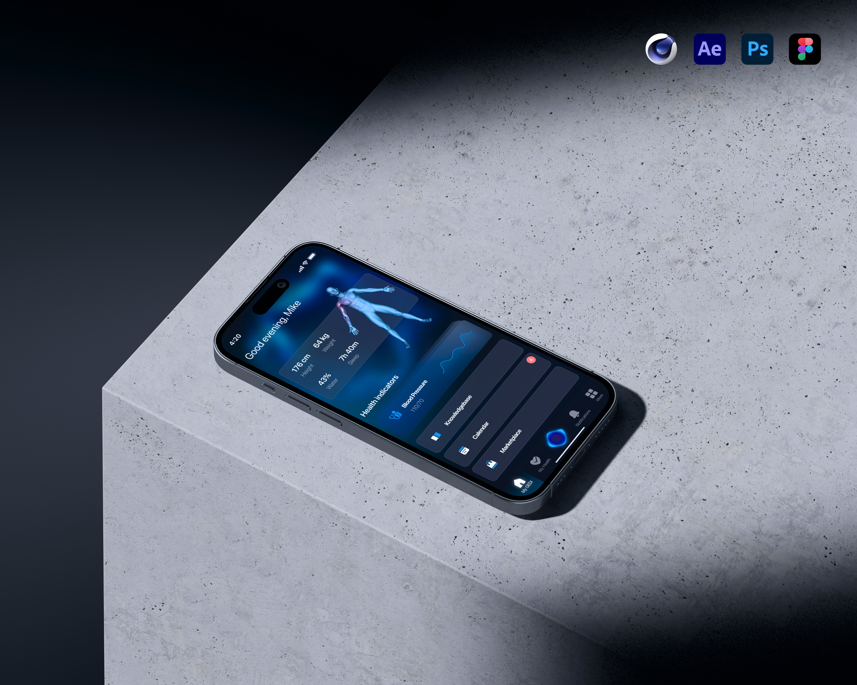 Healthcare App 3d animation app design healthcare medical mobile ui