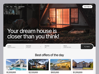 Website for renting and selling real estate design house interface rent ui ux дизайн