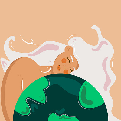 Earth girl design graphic design illustration vector