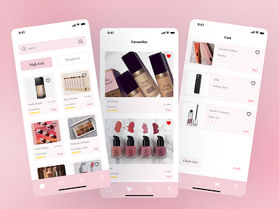 makeup App ecommerce mobile ui