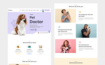 Pet Place - Non Code Template ecommerce template non code template pet place template ui webflow webflow template weterinary website