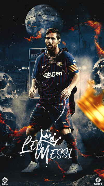 Messi The King barcelona graphic design intermiami king lionel messi messsi wallpaper