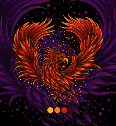 Phoenix animation cover art design drawing illustration original poster psychedelic