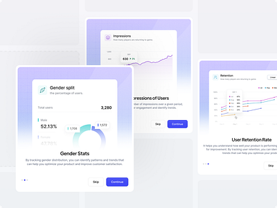 🕹 Dialogues & charts analysis app card chart cohort dashboard design dialogue game graph guide illustration minimal pop up ui wizard