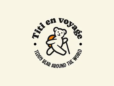 Titi en voyage illustration logo logodesign social network teddy bear teddybear logo