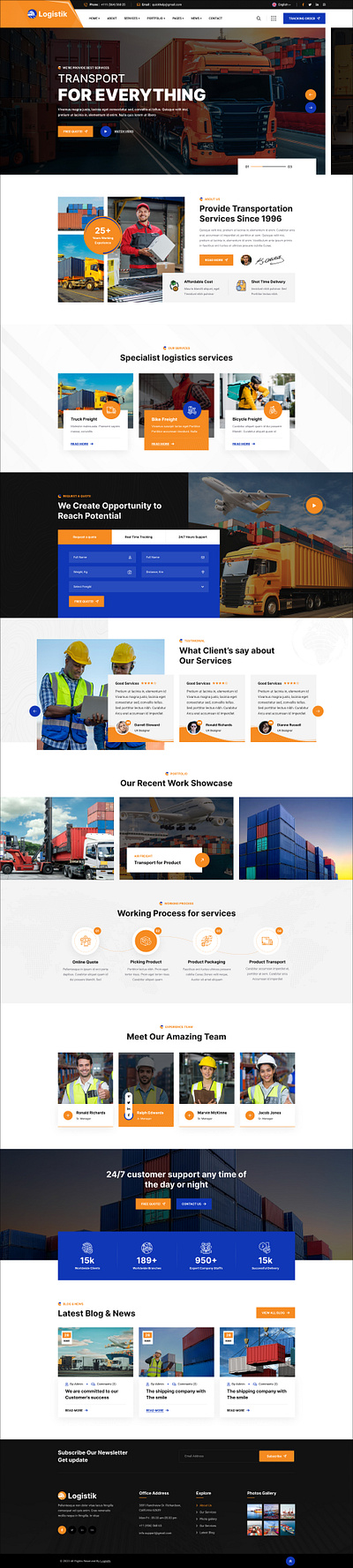 Logistik - Transport and Logistics Figma Template app branding design graphic design illustration logo transportation typography ui ux vector