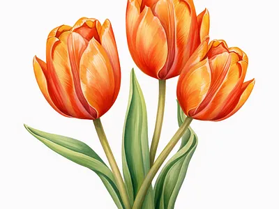 Orange Tulip art clipart design graphic design illustration orange tulip