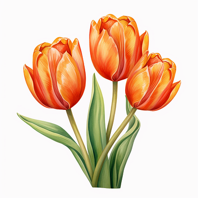 Orange Tulip art clipart design graphic design illustration orange tulip