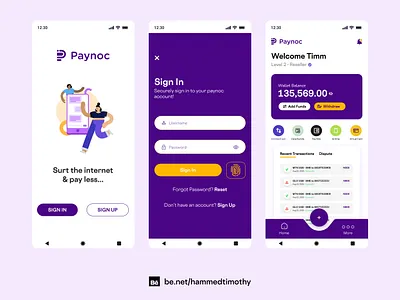 Paynoc UI Design app design typography ui ux