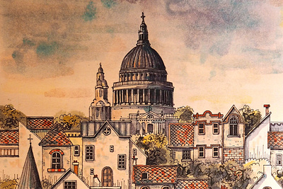 LONDON / St. Paul's Cathedral / Watercolor art artist artwork drawing illustration londonart londonartist painting watercolor