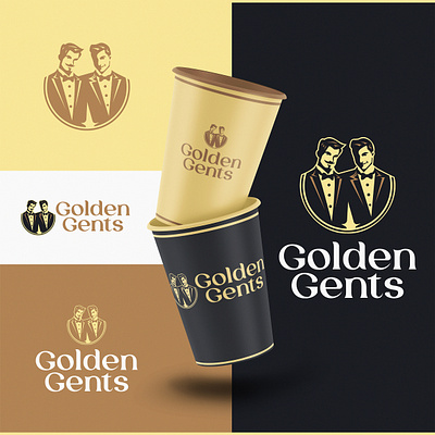 Golden Gents Brand Logo Design branding design graphic design illustration logo logodesign mascot vector