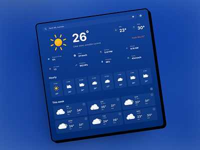 Bolt Weather App - Dark Mode app beautiful clean design desktop interface interface design ios ipad iphone mac macbook minimal mobile tablet ui design ux design weather web app website