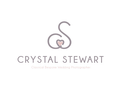 Crystal Stewart Wedding Photography lettermark logo minimalist modern simple