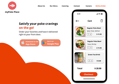 Daily UI 003 | Landing Page dailyui design food food ordering app mobile app poke ui