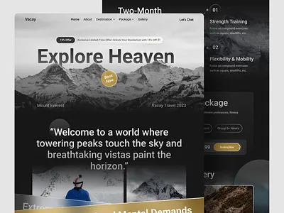 Vacay - Travel Landing Page design landing page minimal simple design travel travel website ui ui design uiux ux web design website