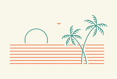 Summer Beach Vibes 2 adventure beach camping coconut tree doodle hawaii holiday nature ocean palm trees paradise sea summer sunset surfing travel trip tropical vacation wave