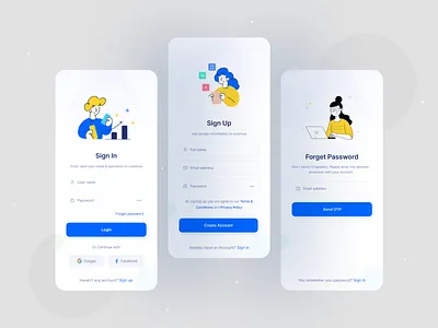 App Login Page app design forget passwrod login page mobile app ui ux